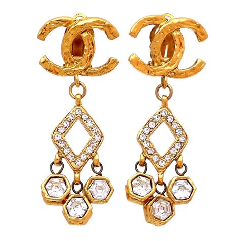 chanel logo earrings uk|authentic chanel earrings.